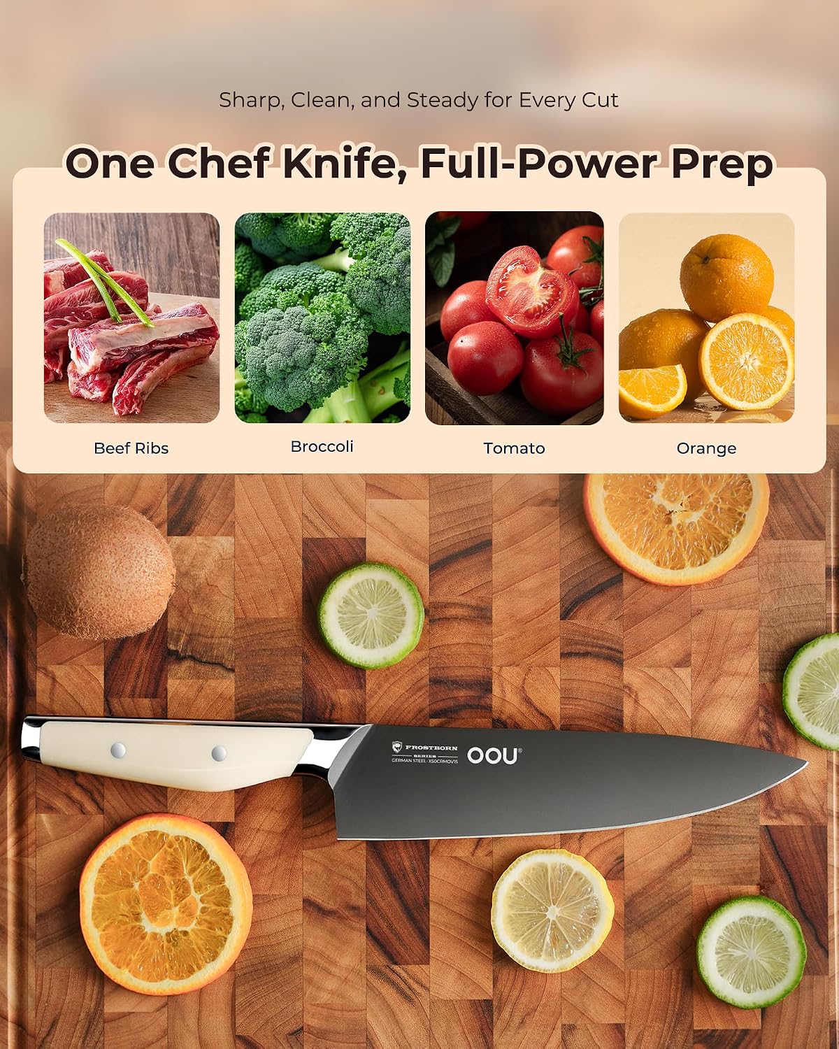 ® Black Blade 7 Inch Santoku Knife with AgShield™ & Cerablack™ Technology, Rust-Resistant & Easy-Clean Finish, Japanese Style Hollow Edge for Dicing & Mincing
