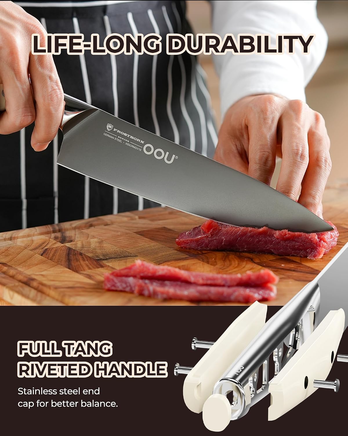 ® Black Blade 7 Inch Santoku Knife with AgShield™ & Cerablack™ Technology, Rust-Resistant & Easy-Clean Finish, Japanese Style Hollow Edge for Dicing & Mincing