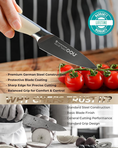® Black Blade 7 Inch Santoku Knife with AgShield™ & Cerablack™ Technology, Rust-Resistant & Easy-Clean Finish, Japanese Style Hollow Edge for Dicing & Mincing