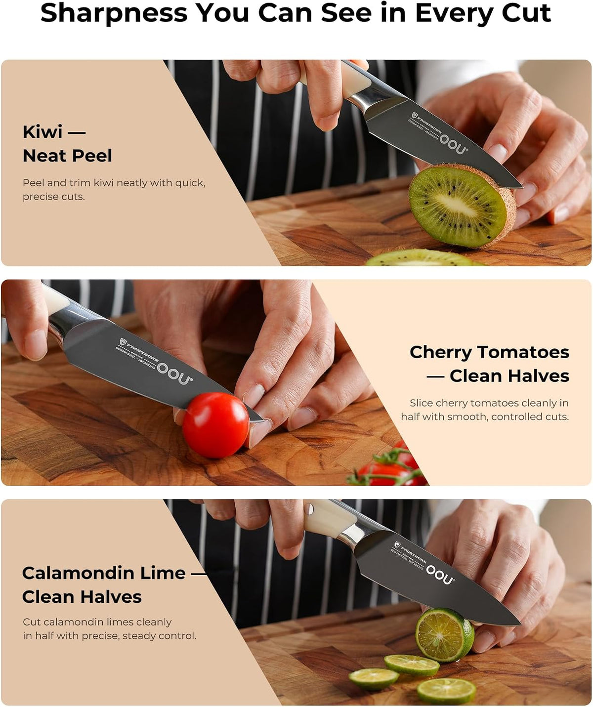 ® Black Blade 7 Inch Santoku Knife with AgShield™ & Cerablack™ Technology, Rust-Resistant & Easy-Clean Finish, Japanese Style Hollow Edge for Dicing & Mincing