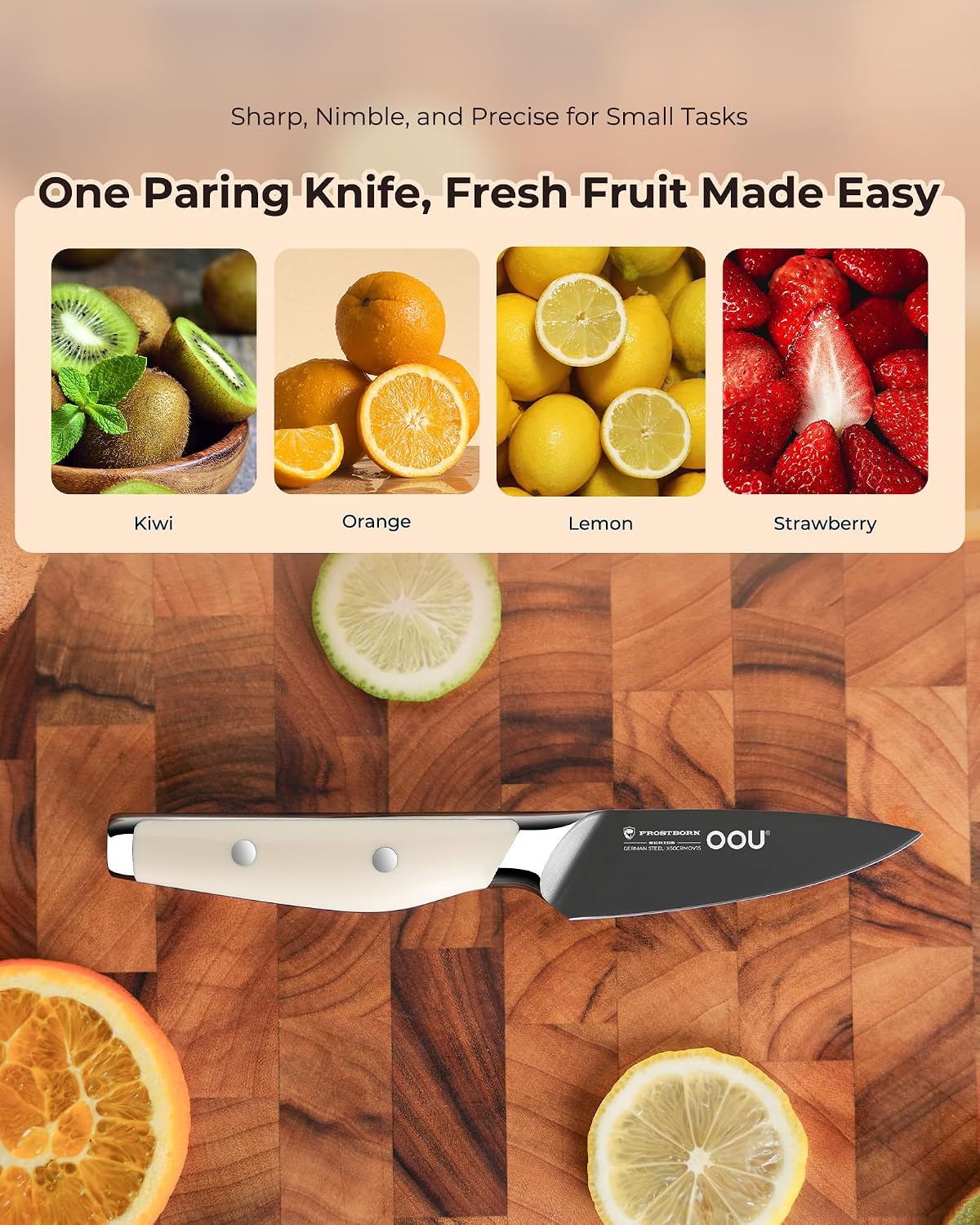 ® Black Blade 7 Inch Santoku Knife with AgShield™ & Cerablack™ Technology, Rust-Resistant & Easy-Clean Finish, Japanese Style Hollow Edge for Dicing & Mincing