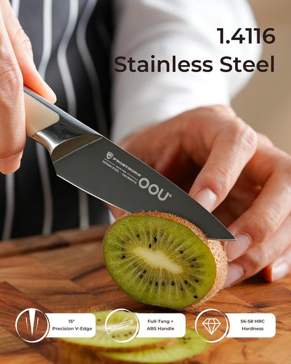 ® Black Blade 7 Inch Santoku Knife with AgShield™ & Cerablack™ Technology, Rust-Resistant & Easy-Clean Finish, Japanese Style Hollow Edge for Dicing & Mincing