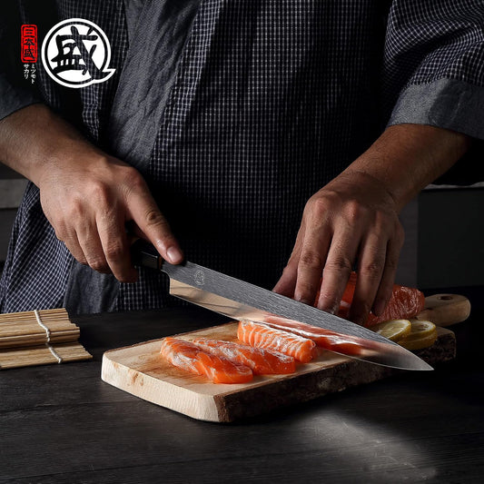 10 Inch Japanese Sashimi Knife, Tungsten Alloy | Single-Bevel Edge, Clean Pull Cuts, Fish Filleting & Slicing, Sushi Making, Manchurian Ash Wood Handle