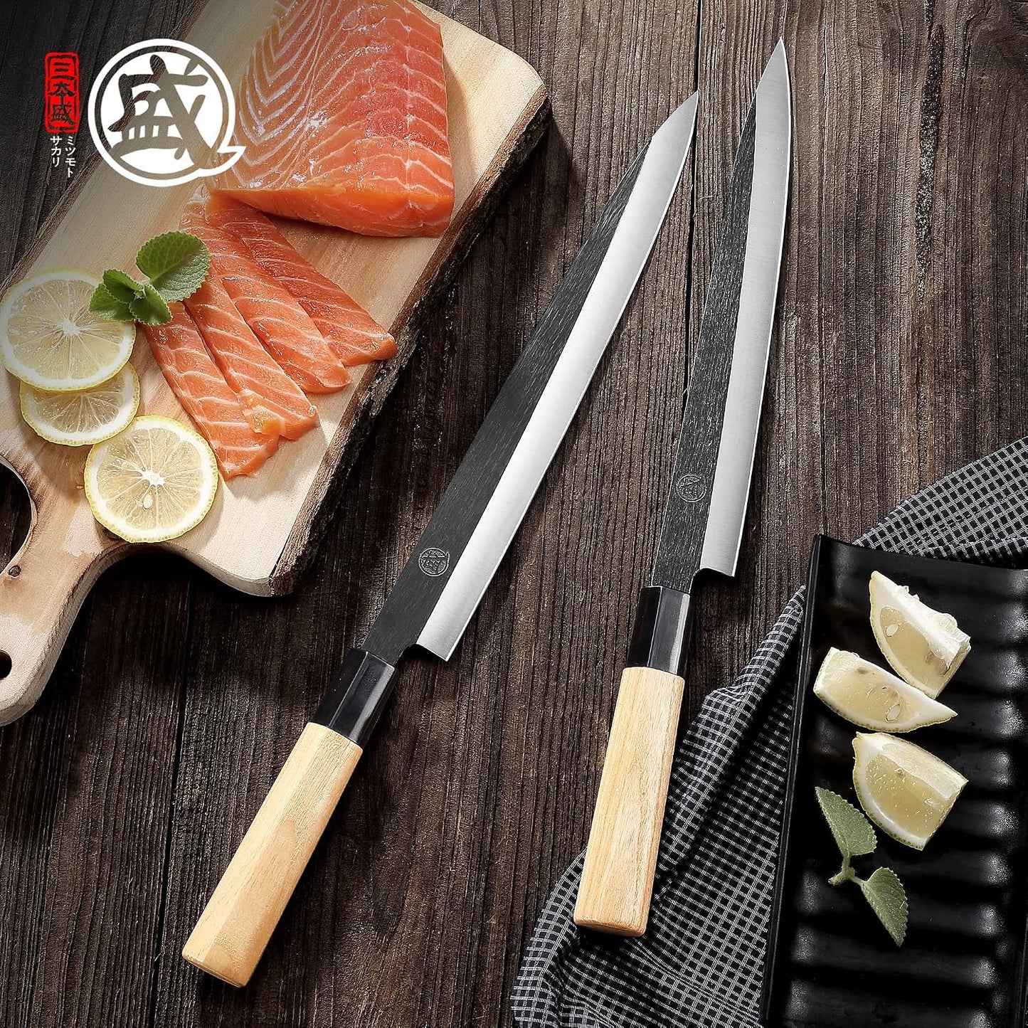 10 Inch Japanese Sashimi Knife, Tungsten Alloy | Single-Bevel Edge, Clean Pull Cuts, Fish Filleting & Slicing, Sushi Making, Manchurian Ash Wood Handle