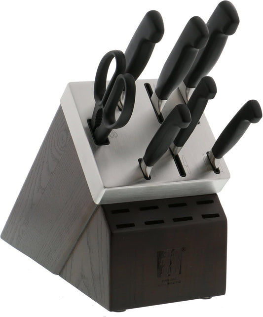 Four Star 8-Piece Razor-Sharp German Knife Block Set, Made in Company-Owned German Factory with Special Formula Steel perfected for almost 300 Years, Dishwasher Safe