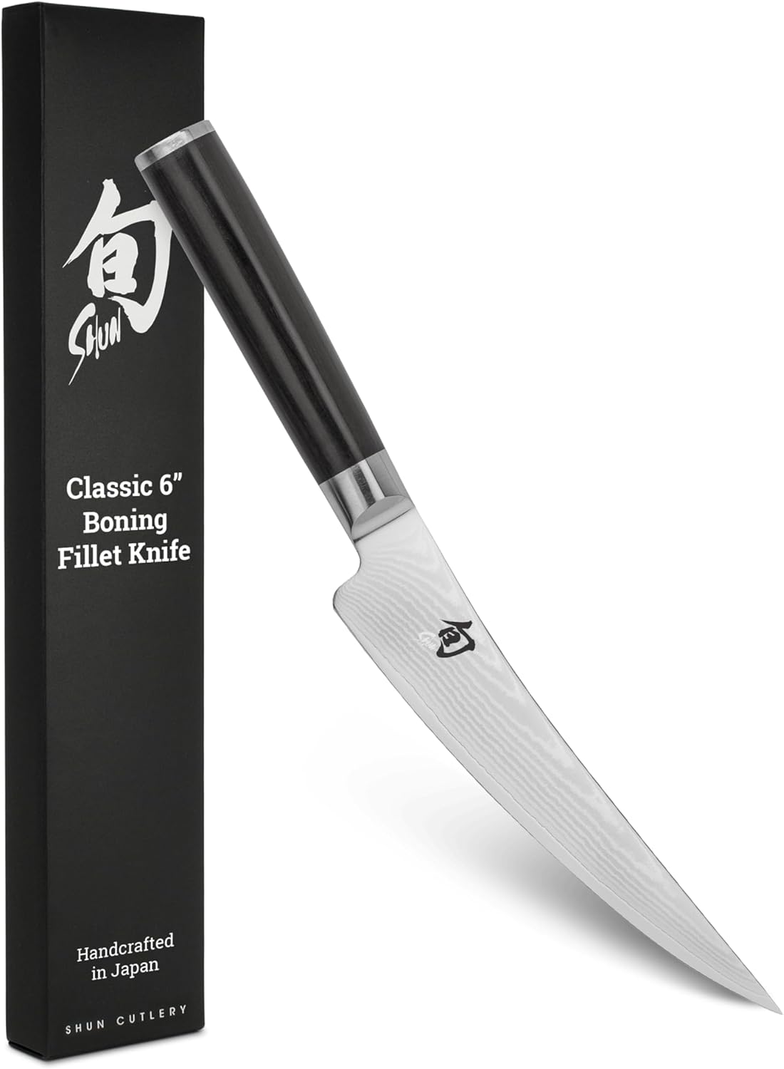 Classic 6" Boning & Fillet Knife, Handcrafted Japanese Curved Boning Knife, VG-MAX Core with Damascus Stainless Steel Cladding, Pakkawood Handle, Meat & Fish Tool for Professional and Home Chefs