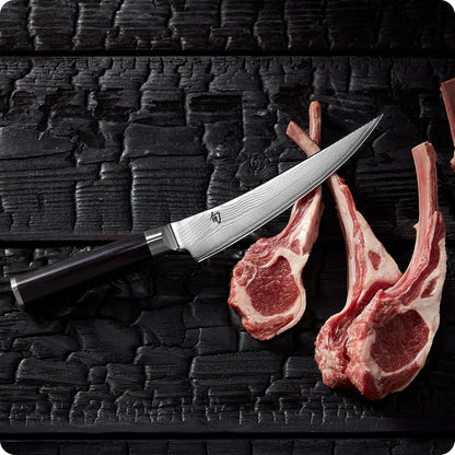 Classic 6" Boning & Fillet Knife, Handcrafted Japanese Curved Boning Knife, VG-MAX Core with Damascus Stainless Steel Cladding, Pakkawood Handle, Meat & Fish Tool for Professional and Home Chefs