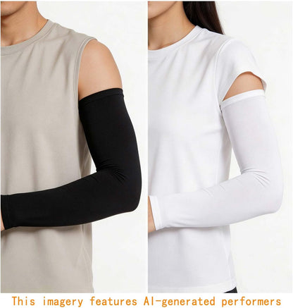 Sun Protection Compression Arm Sleeves Cooling UV Sleeves for Men Women
