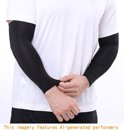 Sun Protection Compression Arm Sleeves Cooling UV Sleeves for Men Women