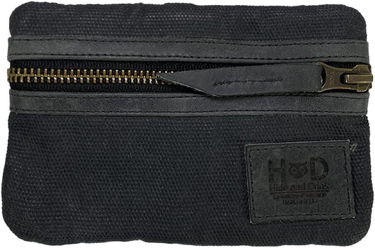 Multi-Tool Pocket Pouch, Compact Multipurpose EDC Zippered Bag, Mini Camping Tool Case, Waxed Canvas, Knife Holster, Handmade Slim Organizer