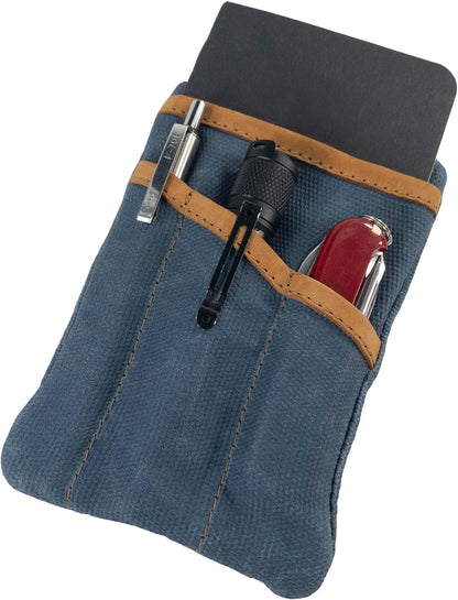 Multi-Tool Pocket Pouch, Compact Multipurpose EDC Zippered Bag, Mini Camping Tool Case, Waxed Canvas, Knife Holster, Handmade Slim Organizer
