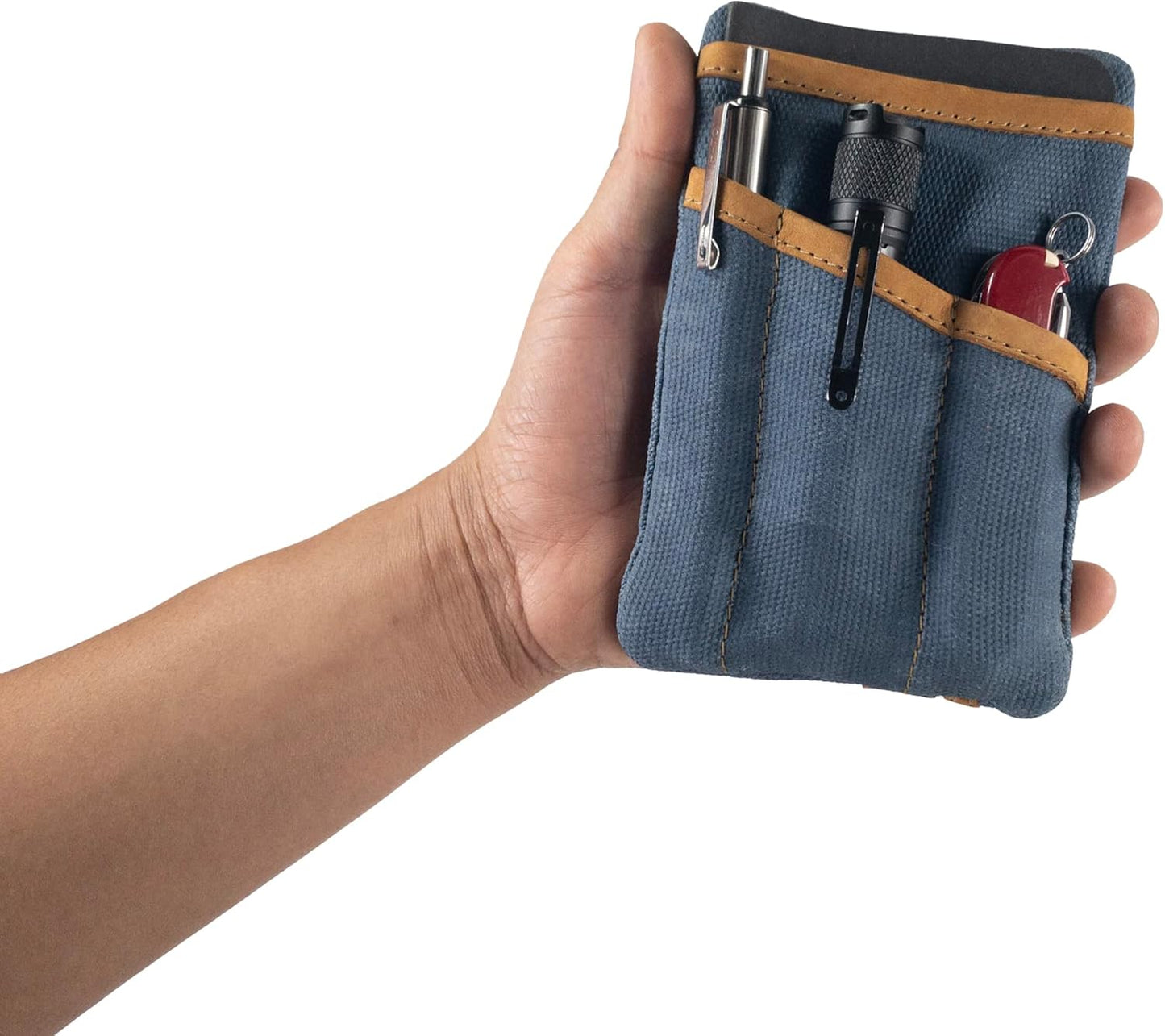 Multi-Tool Pocket Pouch, Compact Multipurpose EDC Zippered Bag, Mini Camping Tool Case, Waxed Canvas, Knife Holster, Handmade Slim Organizer