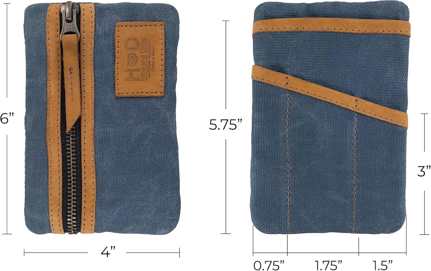 Multi-Tool Pocket Pouch, Compact Multipurpose EDC Zippered Bag, Mini Camping Tool Case, Waxed Canvas, Knife Holster, Handmade Slim Organizer