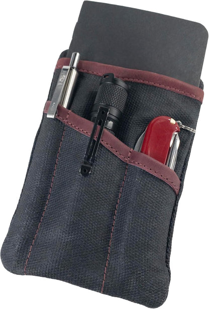 Multi-Tool Pocket Pouch, Compact Multipurpose EDC Zippered Bag, Mini Camping Tool Case, Waxed Canvas, Knife Holster, Handmade Slim Organizer