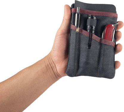 Multi-Tool Pocket Pouch, Compact Multipurpose EDC Zippered Bag, Mini Camping Tool Case, Waxed Canvas, Knife Holster, Handmade Slim Organizer