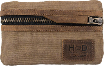 Multi-Tool Pocket Pouch, Compact Multipurpose EDC Zippered Bag, Mini Camping Tool Case, Waxed Canvas, Knife Holster, Handmade Slim Organizer