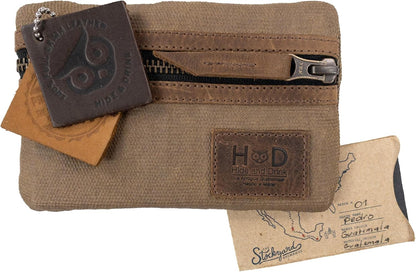 Multi-Tool Pocket Pouch, Compact Multipurpose EDC Zippered Bag, Mini Camping Tool Case, Waxed Canvas, Knife Holster, Handmade Slim Organizer