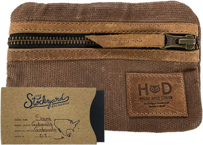 Multi-Tool Pocket Pouch, Compact Multipurpose EDC Zippered Bag, Mini Camping Tool Case, Waxed Canvas, Knife Holster, Handmade Slim Organizer