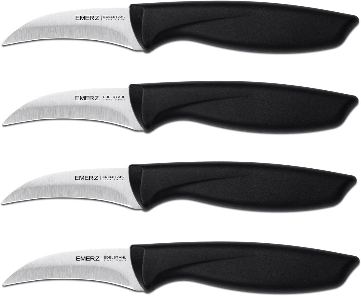 Bird Beak Paring Knife Set 4Pcs,Ergonomic handle for peeling and carving.