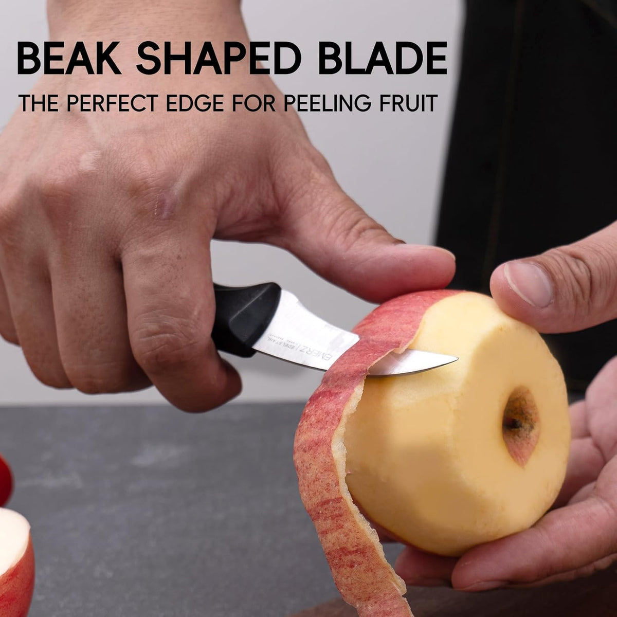 Bird Beak Paring Knife Set 4Pcs,Ergonomic handle for peeling and carving.
