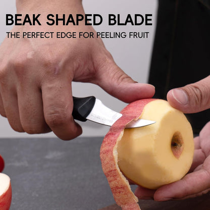Bird Beak Paring Knife Set 4Pcs,Ergonomic handle for peeling and carving.