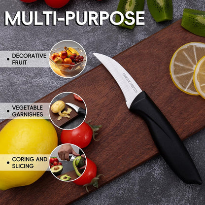 Bird Beak Paring Knife Set 4Pcs,Ergonomic handle for peeling and carving.