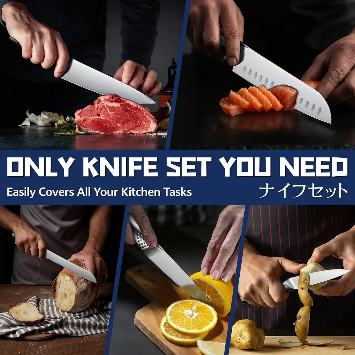 Huusk Damascus Fillet Knife 7 Inch, Japanese Ultra Sharp Boning Knife | Flexible Filet Knives with Resin Handle for Meat Poultry Chicken Cutting, Gifts for Men Women