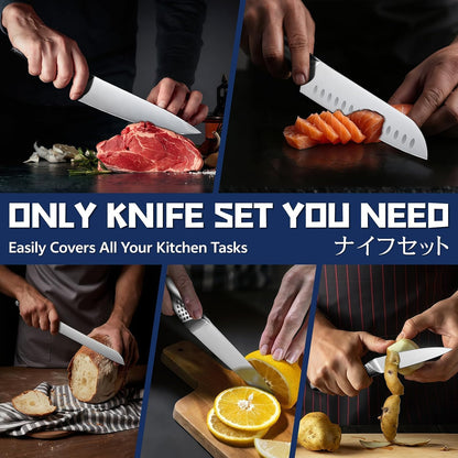 Huusk Damascus Fillet Knife 7 Inch, Japanese Ultra Sharp Boning Knife | Flexible Filet Knives with Resin Handle for Meat Poultry Chicken Cutting, Gifts for Men Women