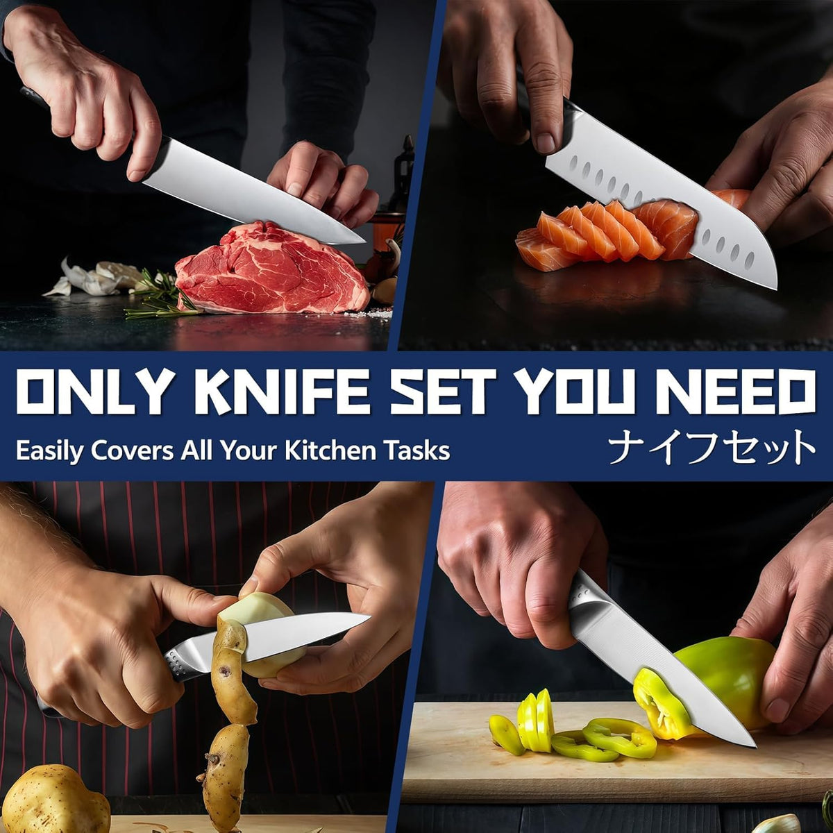 Huusk Damascus Fillet Knife 7 Inch, Japanese Ultra Sharp Boning Knife | Flexible Filet Knives with Resin Handle for Meat Poultry Chicken Cutting, Gifts for Men Women