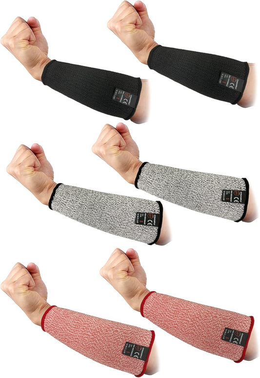 3 Pairs Protective Arm Sleeves, Cut Resistant Sleeve Arm Protectors Anti Abrasion Safety Armband for Garden Kitchen Work