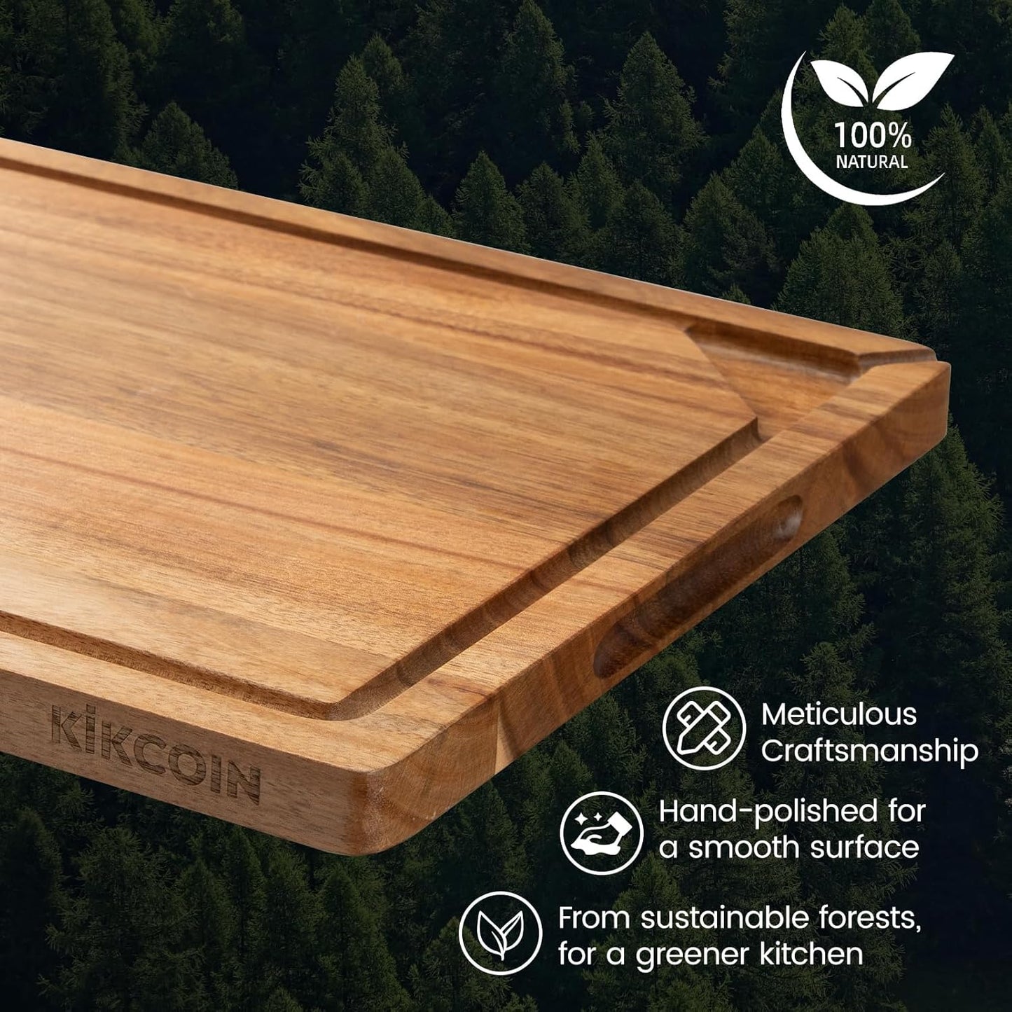 Acacia Wood Cutting Boards for Kitchen, 3 PCS Wooden Cutting Board Set with Holder, Chopping Board with Compartments and Juice Groove, Solid Charcuterie Boards Serving Tray Wood Butcher Block