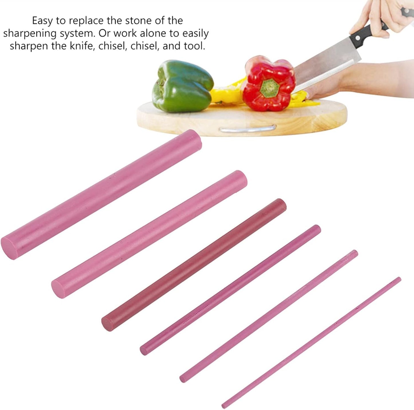 6PCS Ceramic Sharpening Rod, 3000 Grits Sharpening Stone, 6 Diameters Whetstone Knife Totety for Knife Chisel Tool