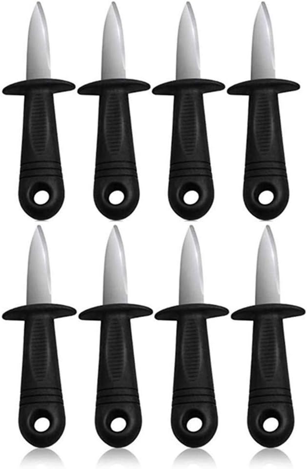 8 Pack Oyster Knife Oyster Shucking Knives - Food Grade Stainless Shucker Oyster Shuckers with Non Slip Handle for Clam Crab Shellfish Seafood Opener