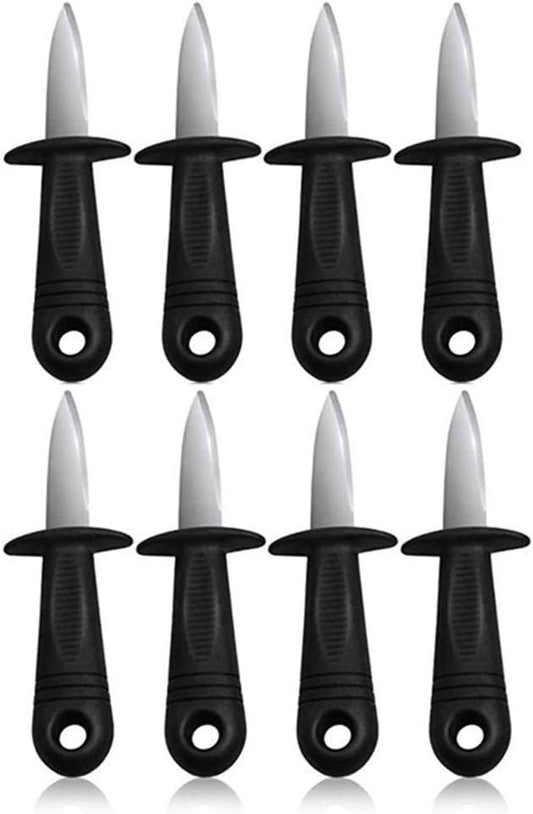 8 Pack Oyster Knife Oyster Shucking Knives - Food Grade Stainless Shucker Oyster Shuckers with Non Slip Handle for Clam Crab Shellfish Seafood Opener