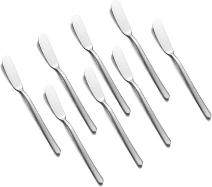 Cheese Spreaders, Stainless Steel Classic Spreader Knife Set for Cheese, Jelly, Jam, Dessert, Set of 8 Canape Knives, Spreaders for Appetizers, Sandwich Cream Cheese Butter Knife