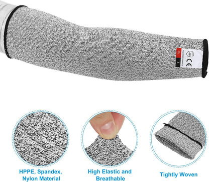 Cut Resistant Sleeves, Level 5 Protection Arm Protectors Safety Arm Guard Thin Skin and Bruising for Men Women