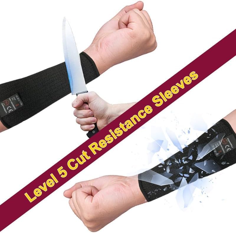3 Pairs Protective Arm Sleeves, Cut Resistant Sleeve Arm Protectors Anti Abrasion Safety Armband for Garden Kitchen Work