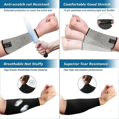 3 Pairs Protective Arm Sleeves, Cut Resistant Sleeve Arm Protectors Anti Abrasion Safety Armband for Garden Kitchen Work