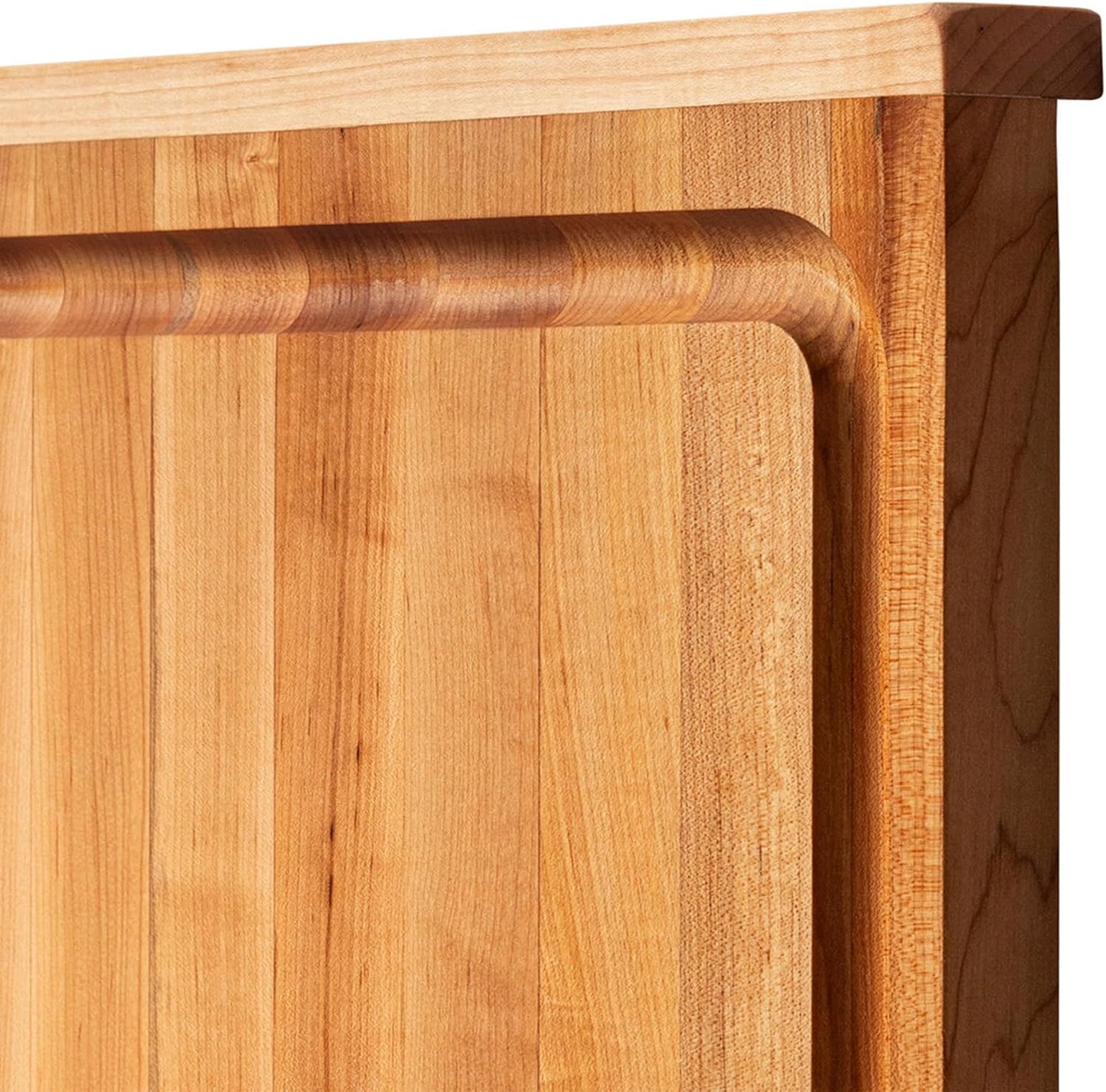 Countertop Series Rectangular Wooden Maple Cutting Board 17.75”x17.25” – 1.25” Thick, 13-lb Reversible Butcher Block with Juice Groove, Counter Lip & Edge-Grain – Made in the USA