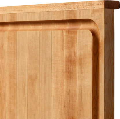 Countertop Series Rectangular Wooden Maple Cutting Board 17.75”x17.25” – 1.25” Thick, 13-lb Reversible Butcher Block with Juice Groove, Counter Lip & Edge-Grain – Made in the USA