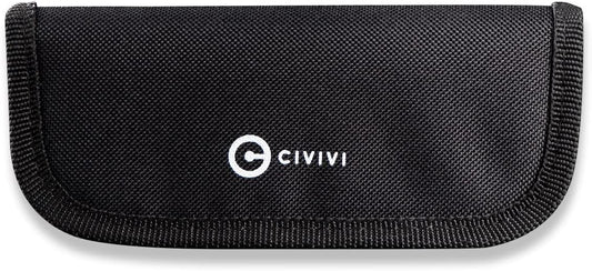 Nylon Knife Zippered Pouch C-01 | with a Polishing Cloth and Sticker, for Folding Pocket Knives