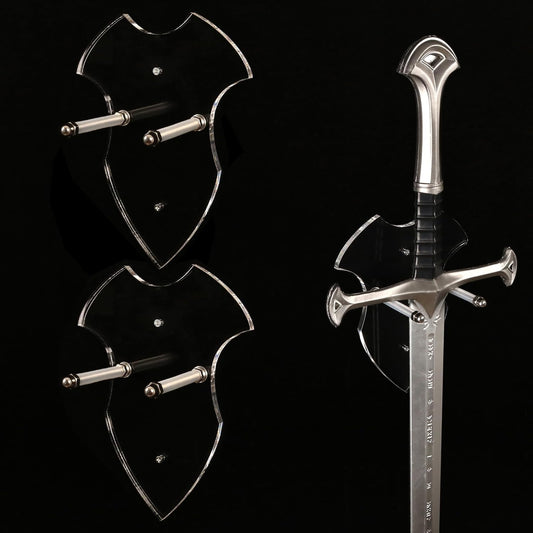 Sword Wall Mount-Acrylic Vertical , Invisible Wall Mounted Sword Rack for 1 Sword, Katana or Axe – Minimalist Sword Holder for Wall, Samurai Sword Display, Medieval Decor (Transparent , 2 Set)