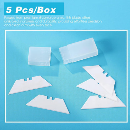20 Pack Ceramic Utility Blades High Hardness Replacement Blades Fit Utility Knife, Sharp and Reliable, Suitable for Most Craft Knives and Box Cutter