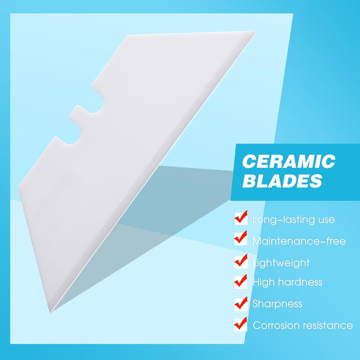 20 Pack Ceramic Utility Blades High Hardness Replacement Blades Fit Utility Knife, Sharp and Reliable, Suitable for Most Craft Knives and Box Cutter