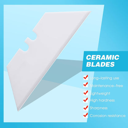 20 Pack Ceramic Utility Blades High Hardness Replacement Blades Fit Utility Knife, Sharp and Reliable, Suitable for Most Craft Knives and Box Cutter