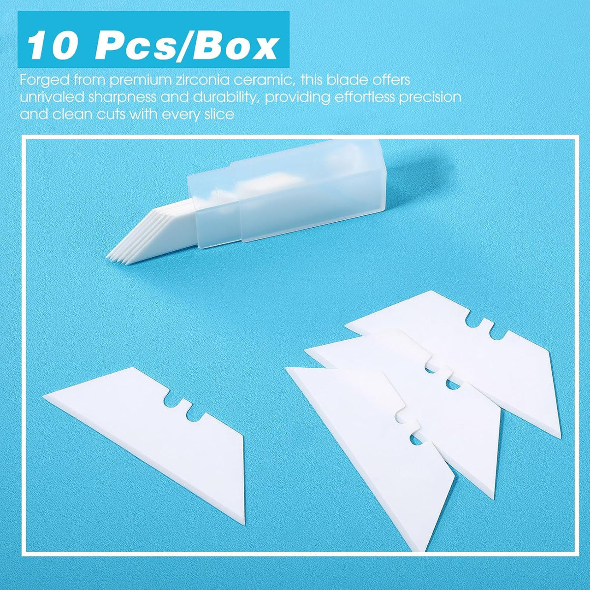20 Pack Ceramic Utility Blades High Hardness Replacement Blades Fit Utility Knife, Sharp and Reliable, Suitable for Most Craft Knives and Box Cutter