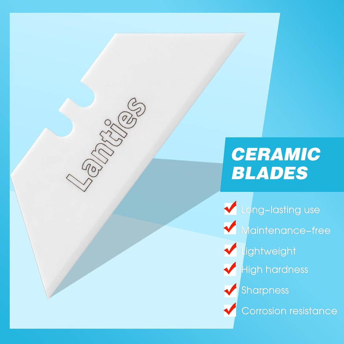 20 Pack Ceramic Utility Blades High Hardness Replacement Blades Fit Utility Knife, Sharp and Reliable, Suitable for Most Craft Knives and Box Cutter