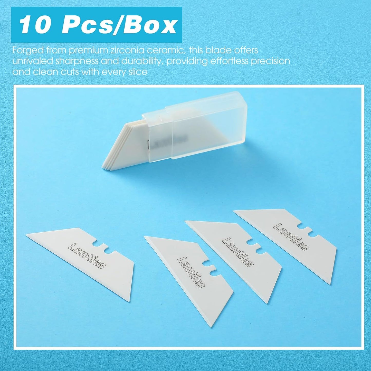 20 Pack Ceramic Utility Blades High Hardness Replacement Blades Fit Utility Knife, Sharp and Reliable, Suitable for Most Craft Knives and Box Cutter