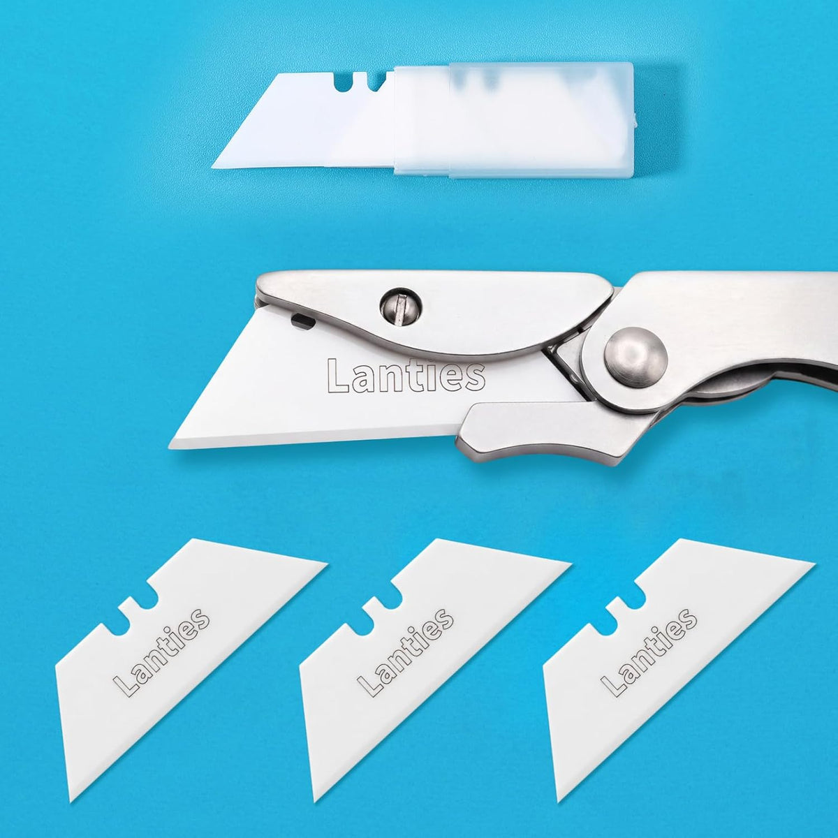 20 Pack Ceramic Utility Blades High Hardness Replacement Blades Fit Utility Knife, Sharp and Reliable, Suitable for Most Craft Knives and Box Cutter
