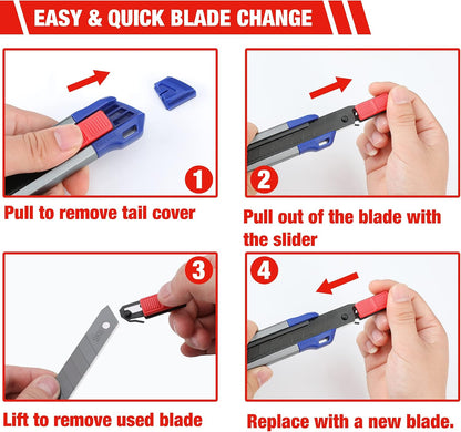 18mm Retractable Utility Knife with 10-Piece SK5 Blades